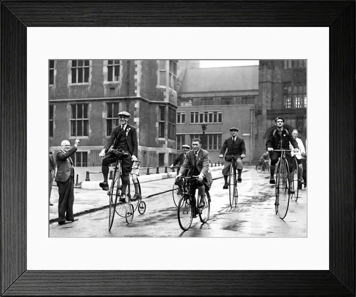 Framed Print : Members of the Old Timers cycle Fellowship setting off form College road Framed Print : Members of the Old Timers cycle Fellowship setting off form College road