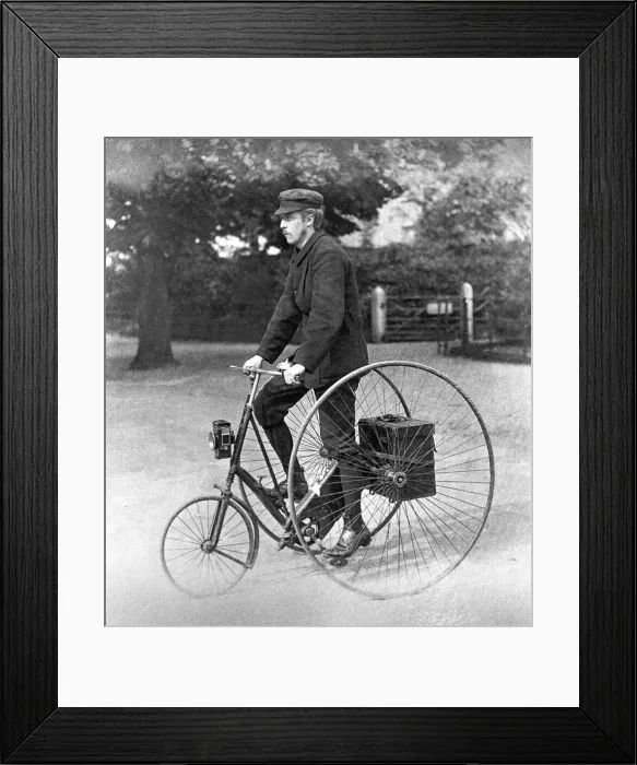 Framed Print : A gentleman on his bike in the early part of the century Framed Print : A gentleman on his bike in the early part of the century