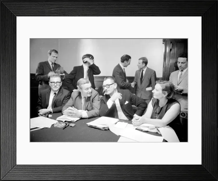 Framed Print : Mini cabinet meeting held at Liverpool Town Hall, Left to right, Eric Fernyhough Framed Print : Mini cabinet meeting held at Liverpool Town Hall, Left to right, Eric Fernyhough