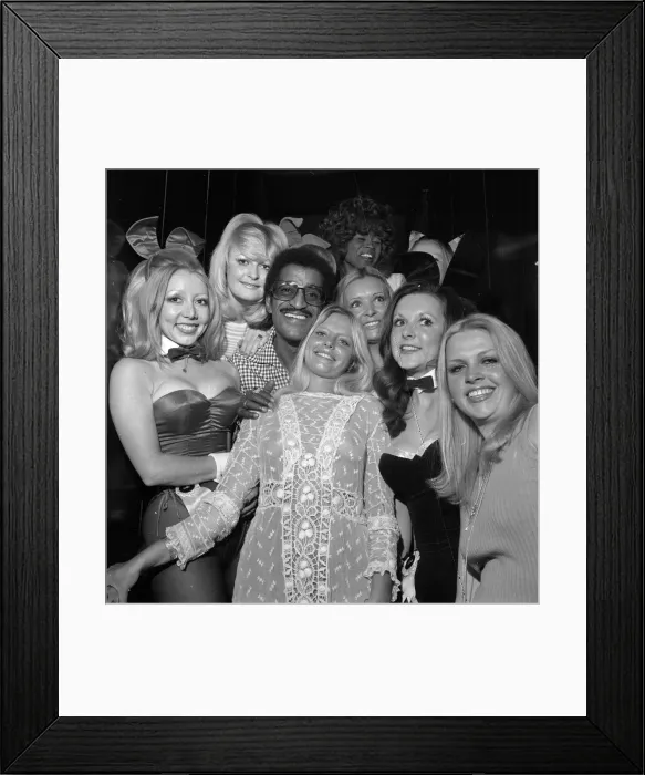 Framed Print : Sammy Davis party. Sammy Davis Jnr. with Bunny Girl.s 12th May 1973 Framed Print : Sammy Davis party. Sammy Davis Jnr. with Bunny Girl.s 12th May 1973