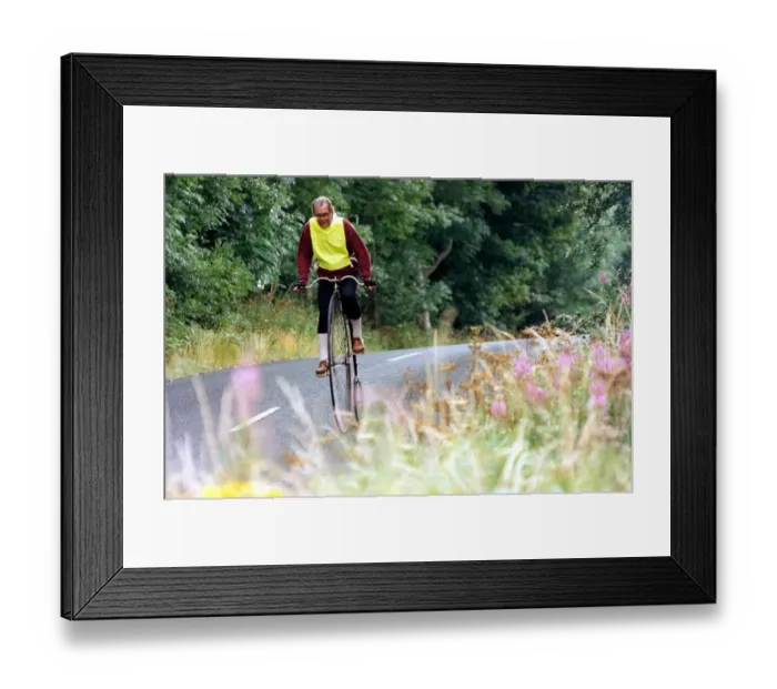 Framed Print : Cycling fan Glyn Stockdale set out yesterday to pedal 100 miles in a coast-to-coast