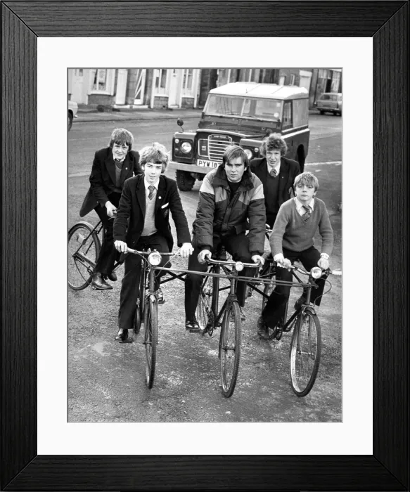 Framed Print : The Young Farmers club at haydon Bridge have made this five seater bike to make a Framed Print : The Young Farmers club at haydon Bridge have made this five seater bike to make a