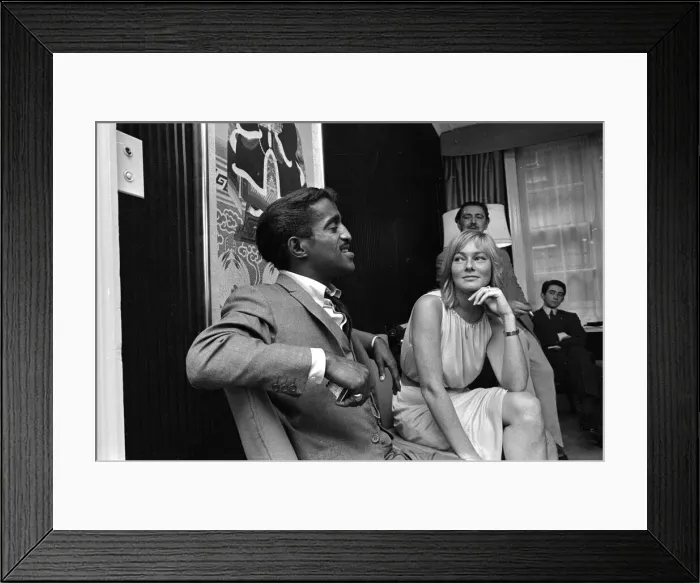 Framed Print : Sammy Davis Jnr. with fiancee actress May Britt. 6th June 1960. 1960-881 Framed Print : Sammy Davis Jnr. with fiancee actress May Britt. 6th June 1960. 1960-881