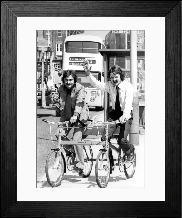 Framed Print : Alistair Ross (left) and Howard Dixon put their quadricycle through its paces in 1975