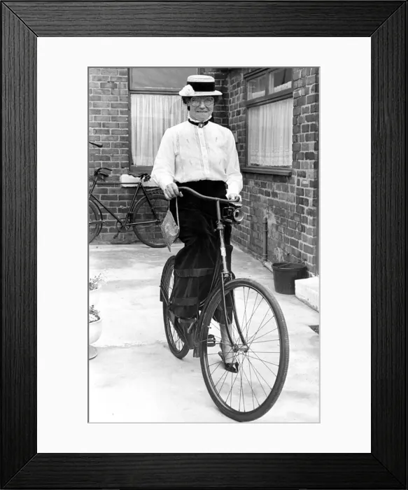 Framed Print : Francis Meehan from Ashington with her old bike