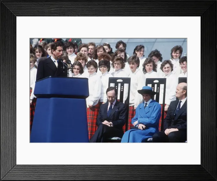 Framed Print : Prince Charles giving a speech at the opening ceremony of the Glasgow Garden Festival Framed Print : Prince Charles giving a speech at the opening ceremony of the Glasgow Garden Festival