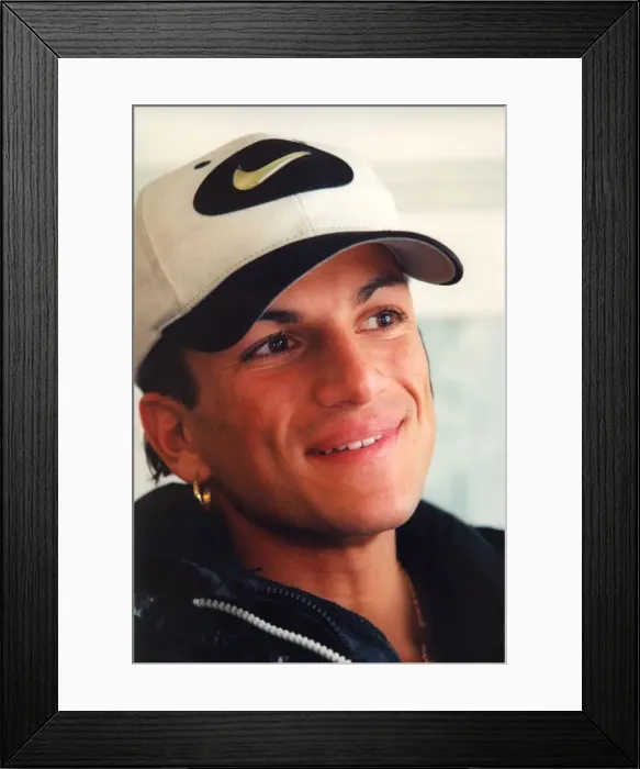 Framed Print : Peter Andre being interviewed prior to his concert at the Newcastle City Hall. March 1997