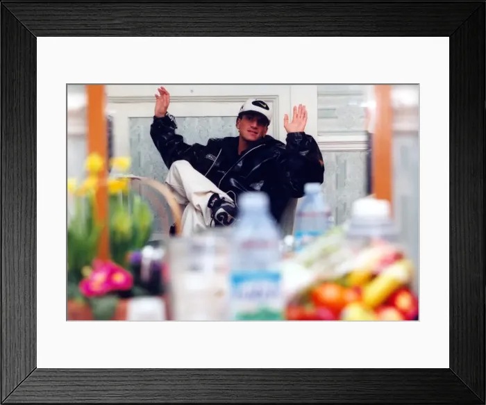Framed Print : Peter Andre being interviewed prior to his concert at the Newcastle City Hall. March 1997