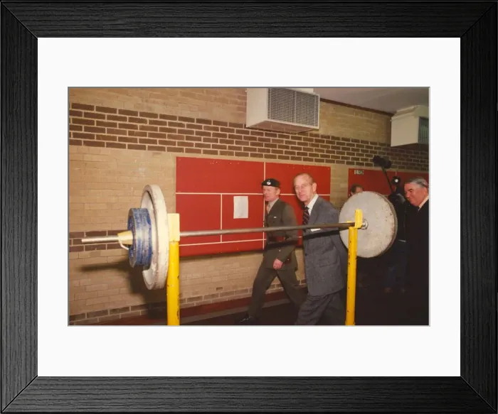 Framed Print : Prince Philip, Duke of Edinburgh, during his visit to the Royal Marines Reserve at Anzio Framed Print : Prince Philip, Duke of Edinburgh, during his visit to the Royal Marines Reserve at Anzio