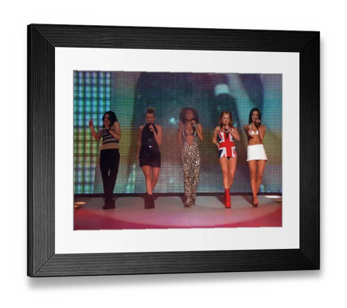Framed Print : Spice Girls singing at Brit Awards in Earls court London Circa 1997 Framed Print : Spice Girls singing at Brit Awards in Earls court London Circa 1997