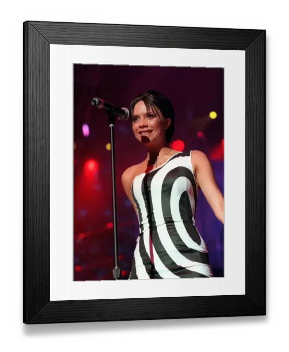 Framed Print : Spice Girls Concert Wembley April 1998 Victoria Adams singing Framed Print : Spice Girls Concert Wembley April 1998 Victoria Adams singing