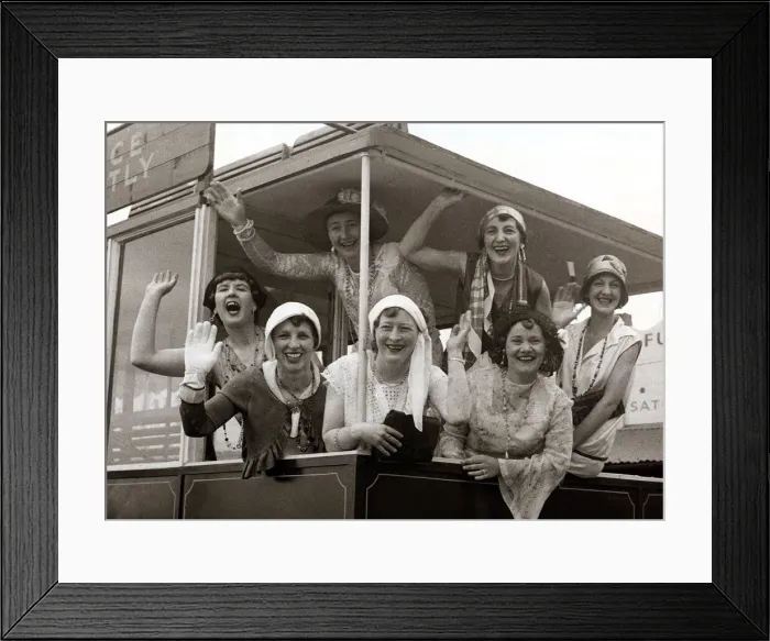 Framed Print : Holidaymakers on the Mumbles Railway, Swansea - June 1954 The railway is Framed Print : Holidaymakers on the Mumbles Railway, Swansea - June 1954 The railway is