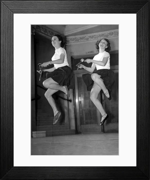 Framed Print : Dancers Maureen Carter and Jose Hull rehearsing their routine November 1951 Framed Print : Dancers Maureen Carter and Jose Hull rehearsing their routine November 1951