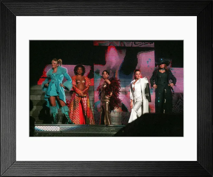 Framed Print : Spice Girls in concert at wembley April 1998 One of the dates before Geri Halliwell