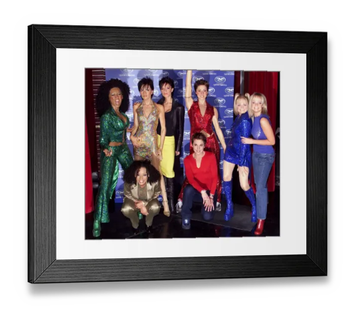 Framed Print : Spice Girls December 1999 with their wax works in Madam Tussards