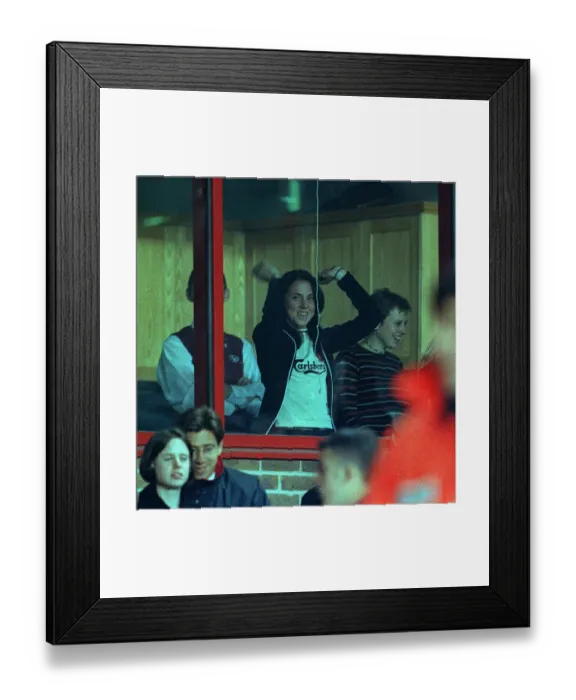 Framed Print : SPICE GIRLS CELEBRATE LIVERPOOL 1ST GOAL THEY WENT ON TO WIN AGAINST ARSENAL