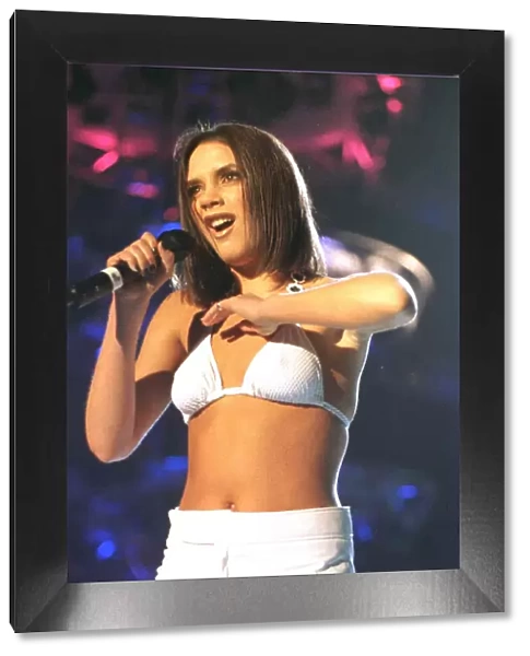 Victoria Adams Singer of the Spice Girls pictured on stage at the Brit Awards at Earls