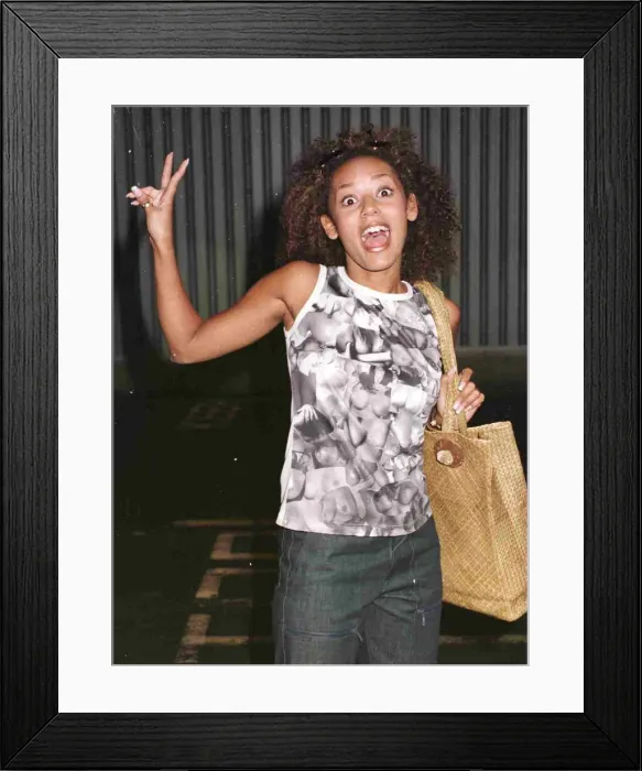 Framed Print : Mel B of the Spice Girls arriving at Heathrow Airport from Iceland