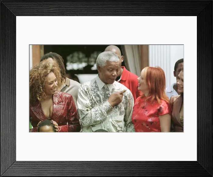Framed Print : Nelson Mandela South African President November 1997 : meets Spice Girls November Framed Print : Nelson Mandela South African President November 1997 : meets Spice Girls November