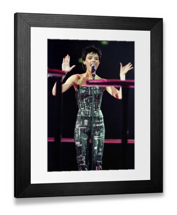 Framed Print : Posh Spice December 1999 on stage at Manchester Arena Saturday night Spice Girls Framed Print : Posh Spice December 1999 on stage at Manchester Arena Saturday night Spice Girls