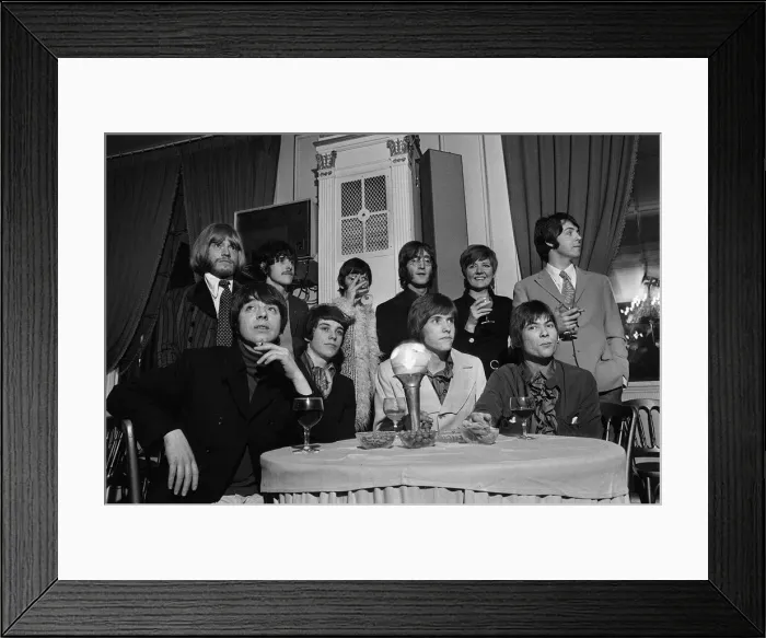 Framed Print : John Lennon Ringo Starr and Paul McCartney with Cilla Black
