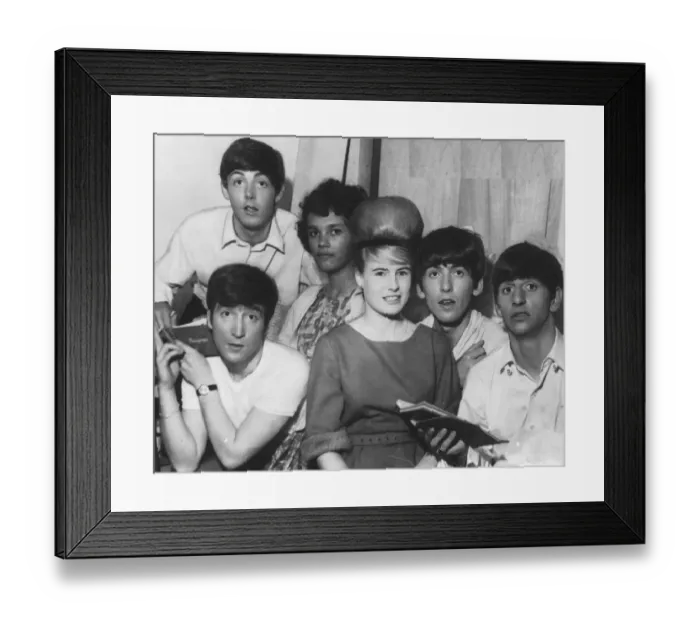 Framed Print : The Beatles with fans Rona Campbell from Fiji and Jennifer Gemmell at the Carlton Cinema Framed Print : The Beatles with fans Rona Campbell from Fiji and Jennifer Gemmell at the Carlton Cinema