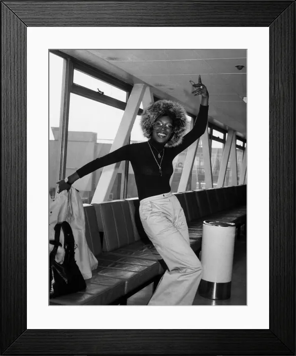 Framed Print : The Supremes Thursday 8th of March 1973 band memeber Mary at Heathrow Airport to commence
