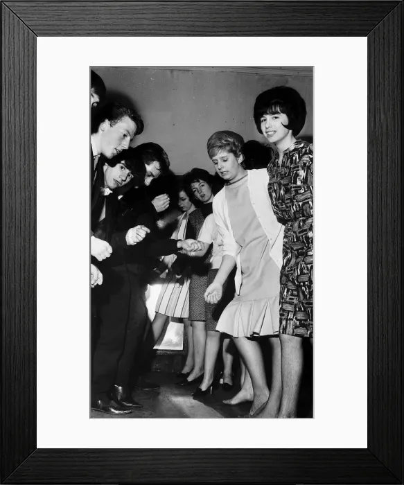 Framed Print : Beatles Fan Club sixties style dancing. Circa 1965