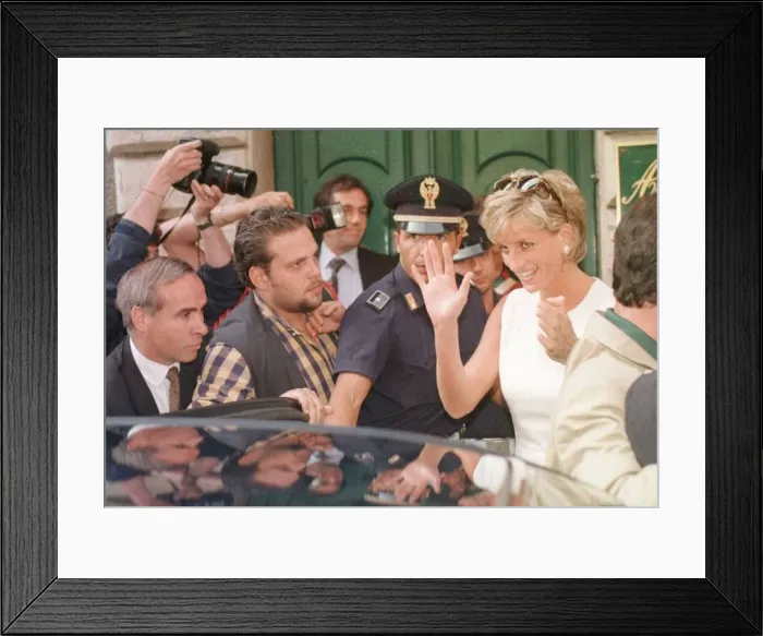Framed Print : Princess Diana visits Rome, Italy where she will host a charity dinner