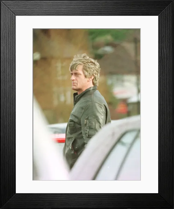 Framed Print : Mike Oldfield Musician shopping in Amersham