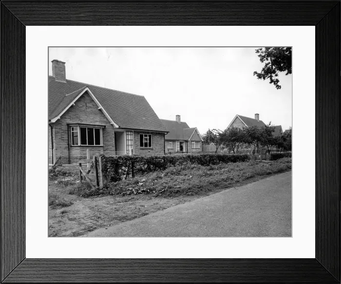 Framed Print : Four bungalows have been built at Alveston for retired C of E clergy and their wives Framed Print : Four bungalows have been built at Alveston for retired C of E clergy and their wives