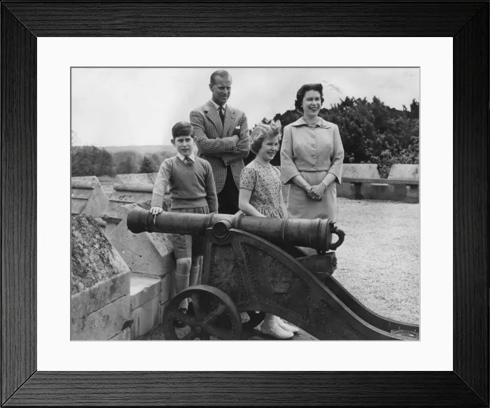 Framed Print : Queen Elizabeth II with Prince Philip, Princess Anne and Prince Charles Framed Print : Queen Elizabeth II with Prince Philip, Princess Anne and Prince Charles