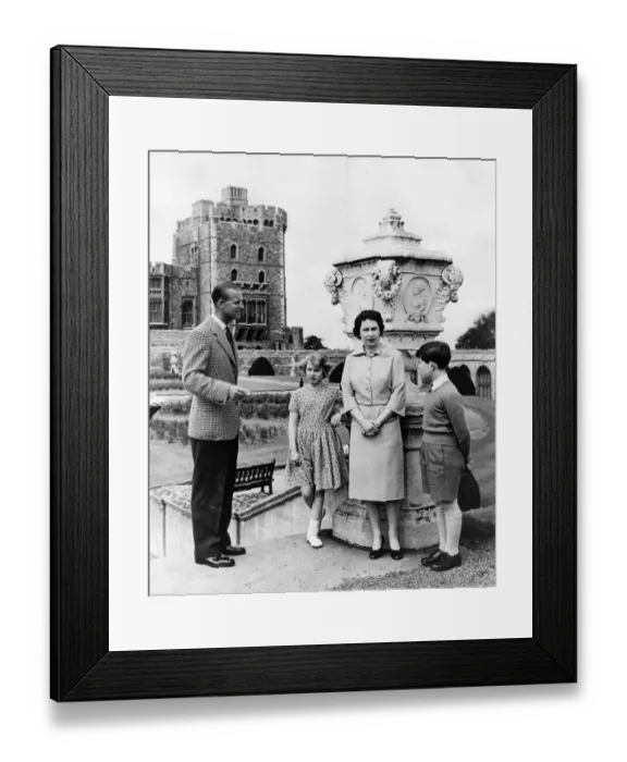 Framed Print : Queen Elizabeth II, pictured at Windsor Castle with Prince Philip