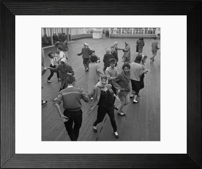 Framed Print : Couples rock and roll dancing on the central pier during Blackpool week August 1958 Framed Print : Couples rock and roll dancing on the central pier during Blackpool week August 1958