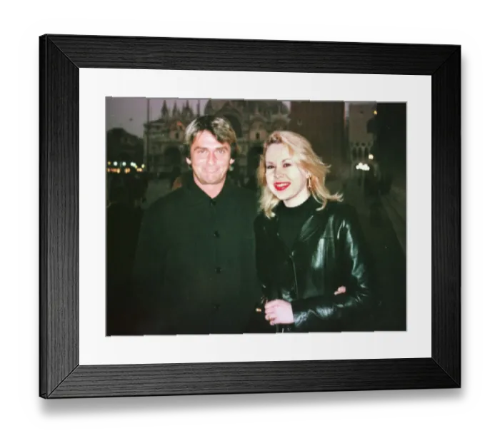 Framed Print : Mike Oldfield Tubular Bells muscian January 1999 is pictured with Amy Laver aged Framed Print : Mike Oldfield Tubular Bells muscian January 1999 is pictured with Amy Laver aged