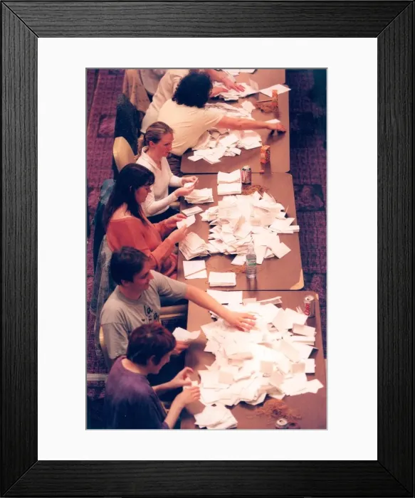 Framed Print : Newcastle Central General Election voters being counted at the Civic Centre Framed Print : Newcastle Central General Election voters being counted at the Civic Centre