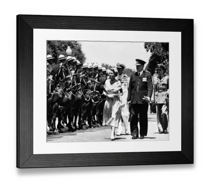 Framed Print : Queen Elizabeth II Visits 1954 Australia Queen Elizabeth II inspects a mounted Framed Print : Queen Elizabeth II Visits 1954 Australia Queen Elizabeth II inspects a mounted