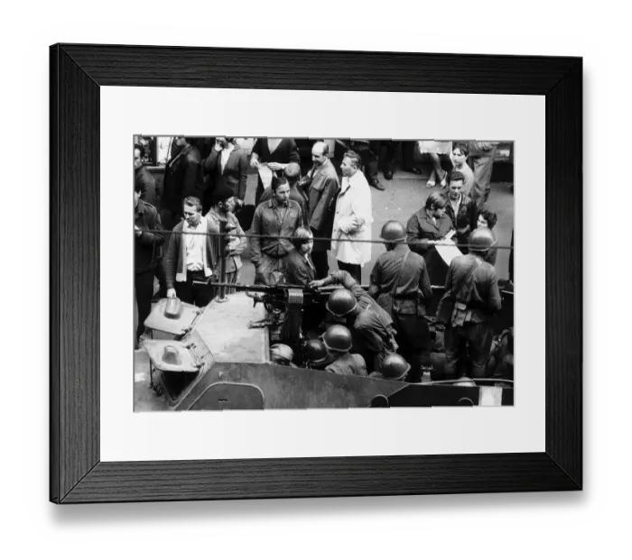 Framed Print : Russian tanks in Prague 1968 Czechoslovakia people staring at Russian soldiers in Framed Print : Russian tanks in Prague 1968 Czechoslovakia people staring at Russian soldiers in