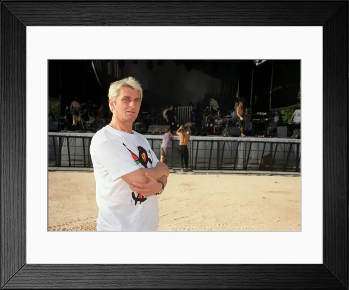 Framed Print : Mike Oldfield Composer Musician July 1999 in Valencia Spain for open air concert Framed Print : Mike Oldfield Composer Musician July 1999 in Valencia Spain for open air concert