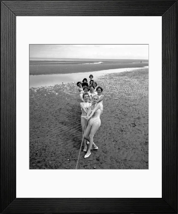 Framed Print : Beauty Contestants playing tug- o -war, Prestatyn. 7th August 1960 Framed Print : Beauty Contestants playing tug- o -war, Prestatyn. 7th August 1960