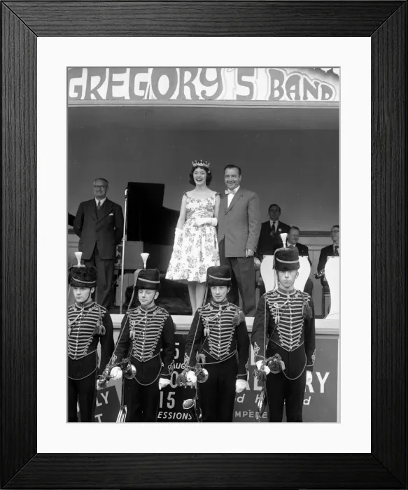 Framed Print : Beauty Queen on stage at Blackpool 5th August 1958