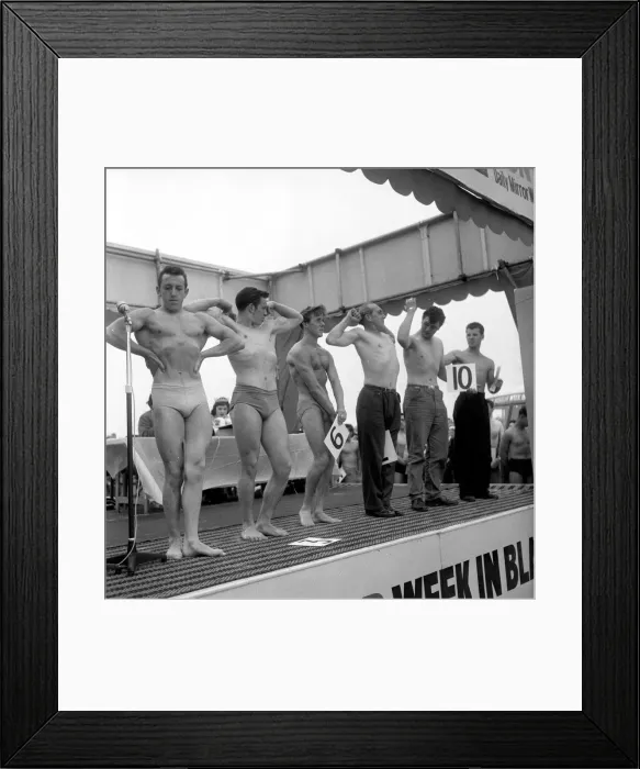 Framed Print : Beefcakes competition at Blackpool 5th August 1958 Framed Print : Beefcakes competition at Blackpool 5th August 1958