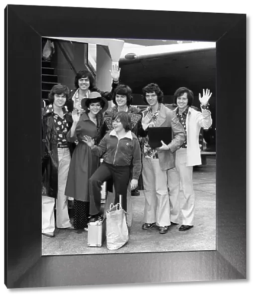 The Osmonds leaving Heathrow after their tour of the UK. 2nd June 1975