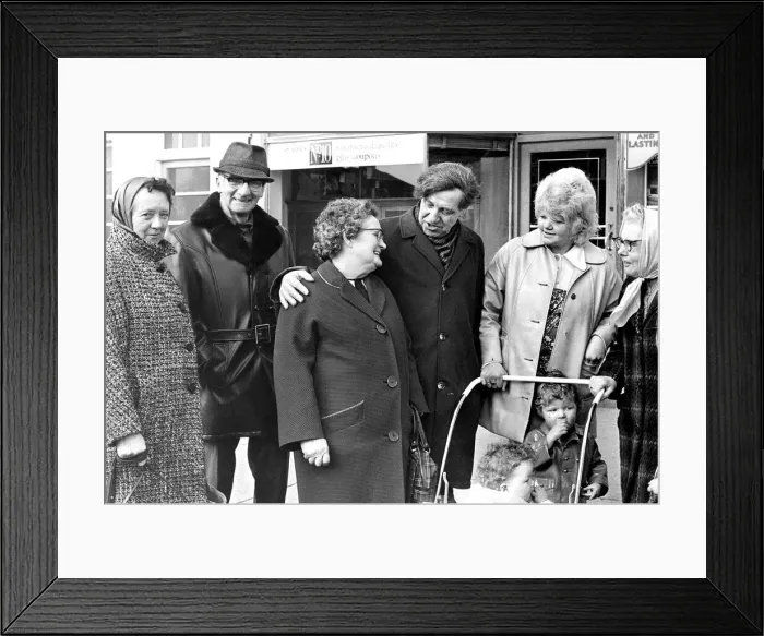 Framed Print : Mr. Ron Lewis campaigning in the streets during the elections in 1974 Framed Print : Mr. Ron Lewis campaigning in the streets during the elections in 1974