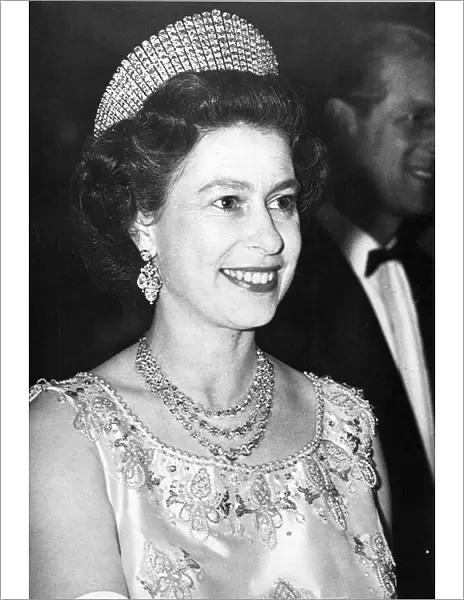 A smiling Queen Elizabeth II. Circa 1977