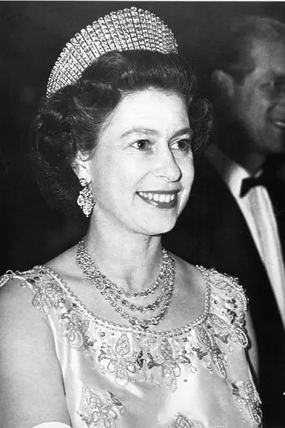 A smiling Queen Elizabeth II. Circa 1977