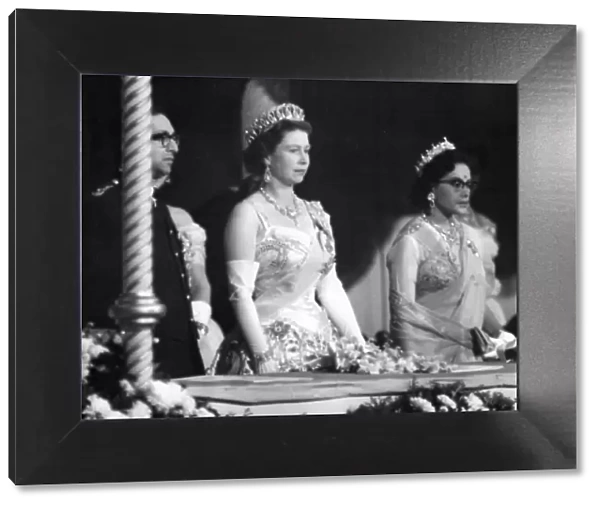 Queen Elizabeth II attending the theatre. 19th October 1960
