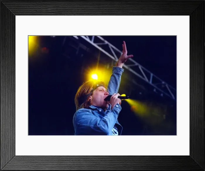 Framed Print : John Bon Jovi performing at the Gateshead International Stadium. 27  /  06  /  95