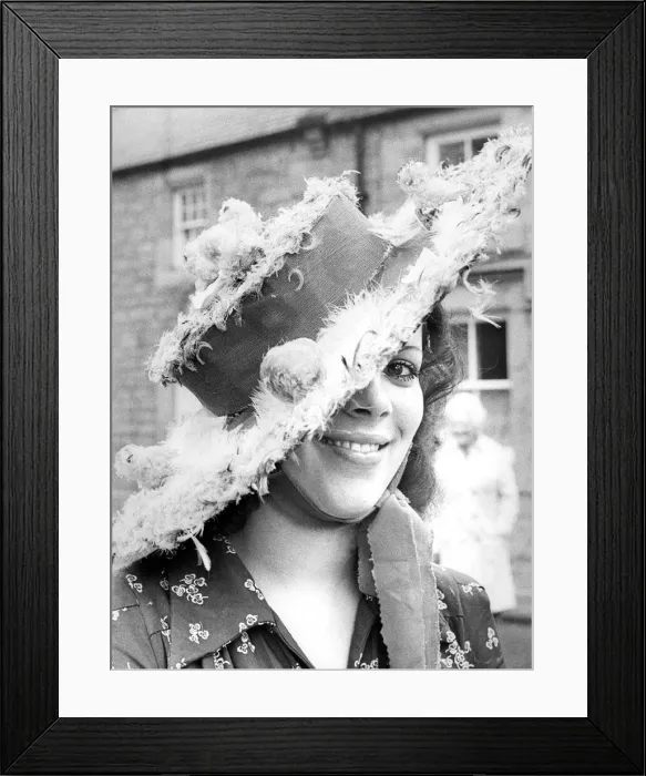 Framed Print : Kathy Gillespie with her Easter bonnet in 1976 Framed Print : Kathy Gillespie with her Easter bonnet in 1976