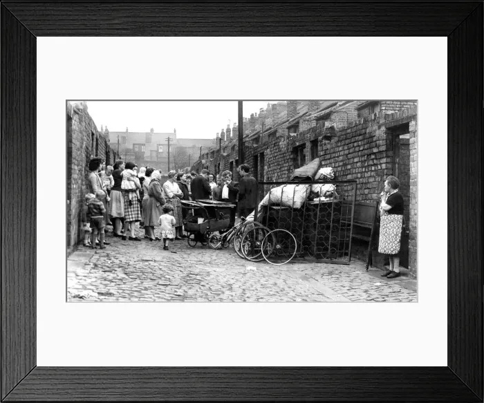 Framed Print : Brussels Street today as furniture is moved into the street Framed Print : Brussels Street today as furniture is moved into the street